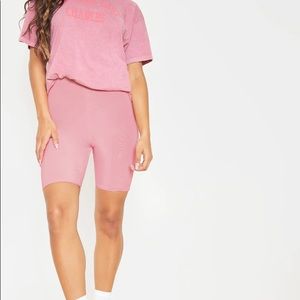 Bella Pink Slinky High Waisted Bike Shorts